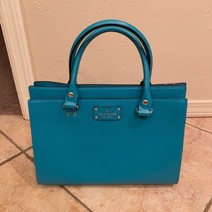 Turquoise leather Kate Spade purse